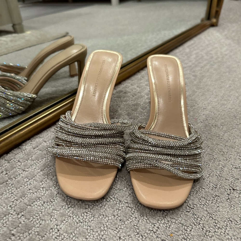 WHBM Crystal Mule Heel
